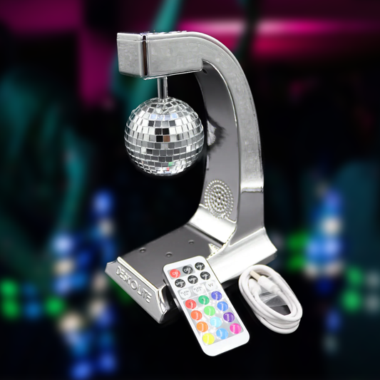 DESKOLITE Wireless Disco Rotating Lights Party Speaker (Chrome)